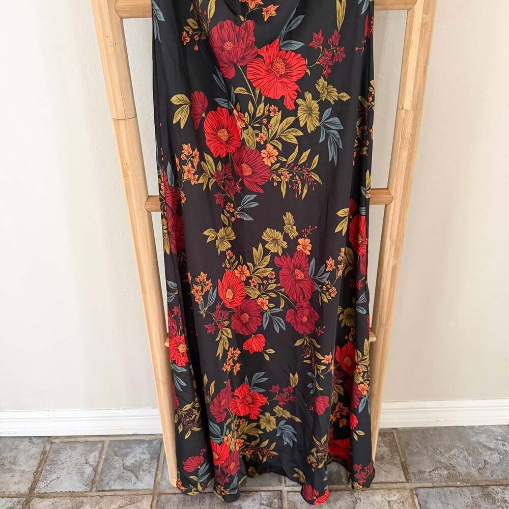NWOT 12th Tribe Natalia Black Floral Strapless Maxi Dress Size M Floral Evening - Picture 6 of 12